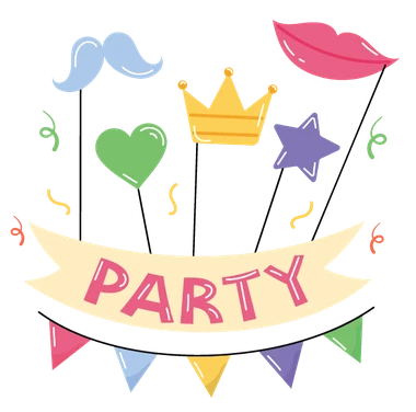 Birthday party banner sticker