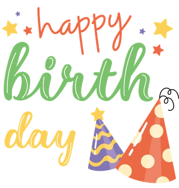Happy birthday party hat sticker