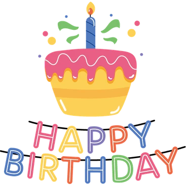 Happy birthday cake sticker