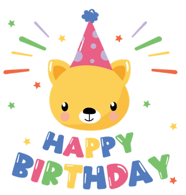 Happy birthday bear sticker