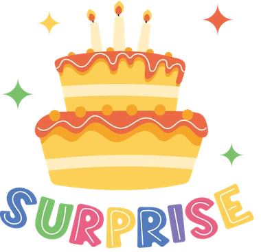 Birthday surprise cake sticker