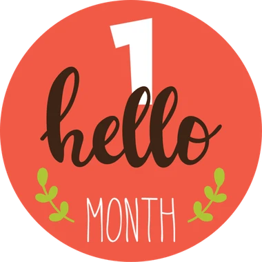 Hello 1 month sticker