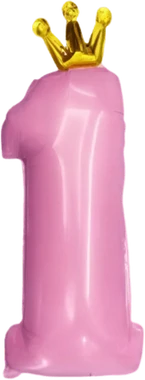 Pink balloon number one sticker