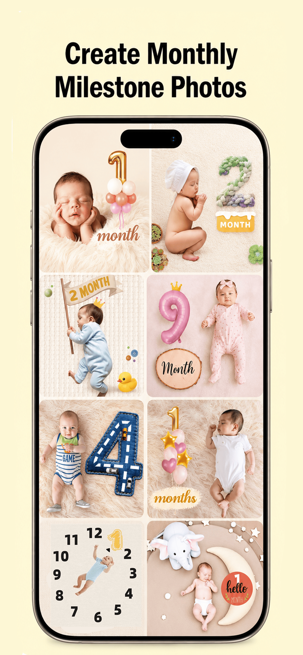 Create monthly milestone photos in LittleCam