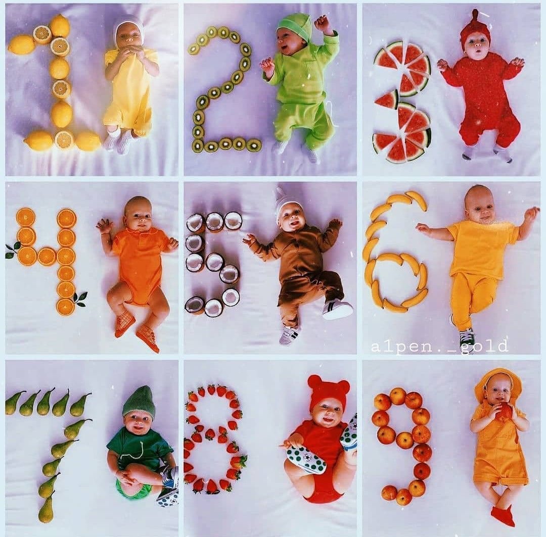 Baby first year milestone collage