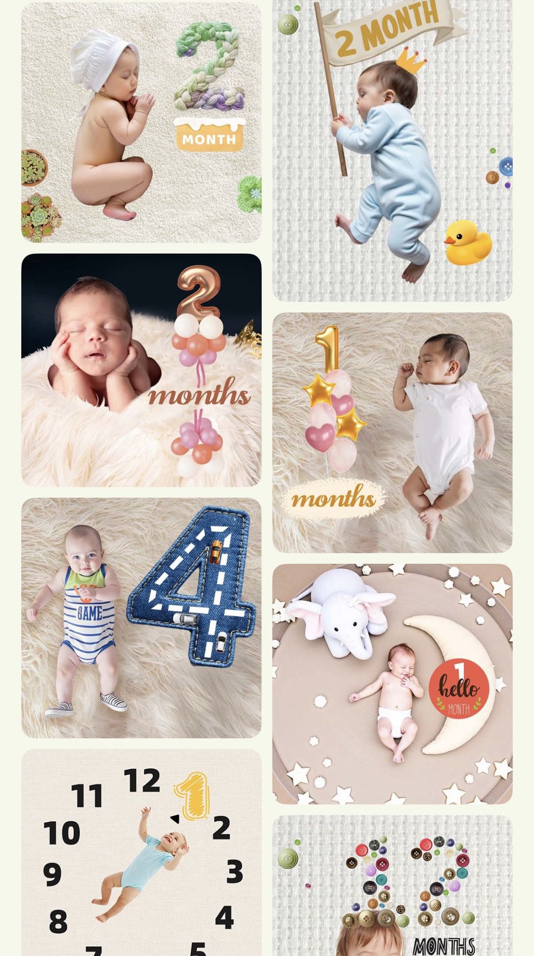 Monthly milestone photo ideas
