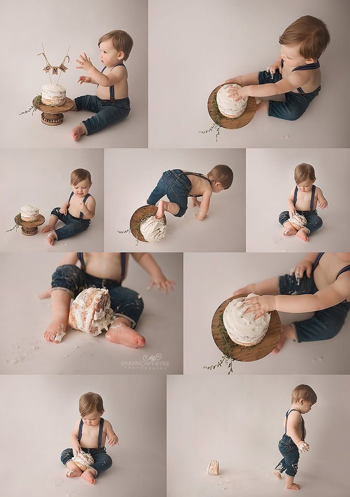 At-home baby photo session grid