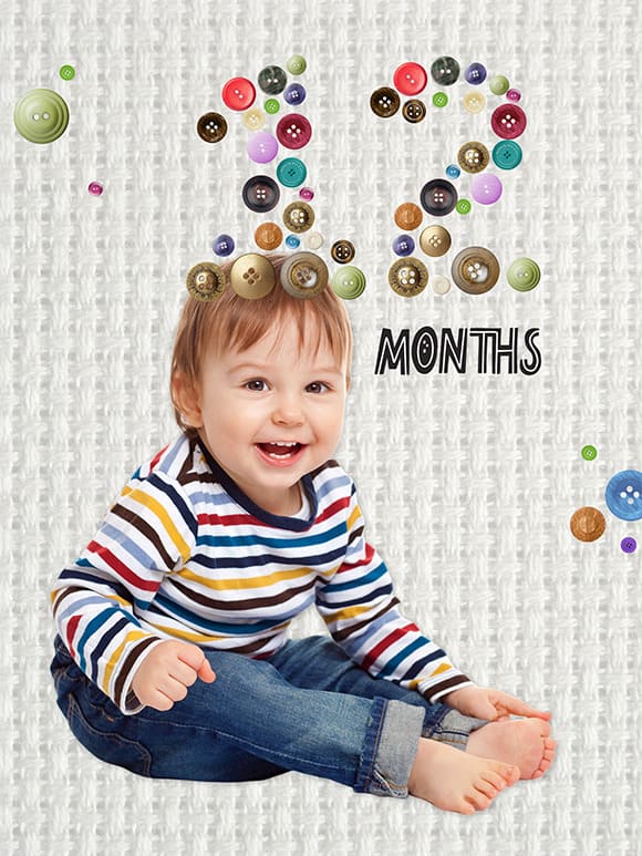 36-month button milestone template