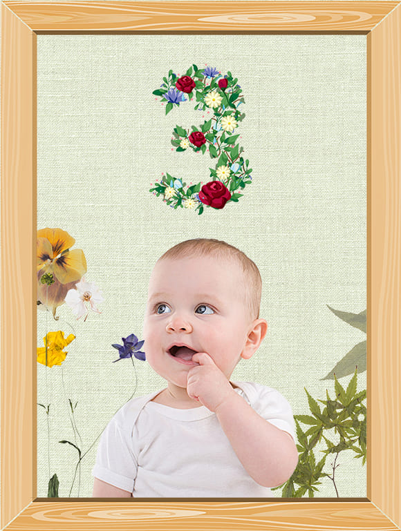 6-month flower number template